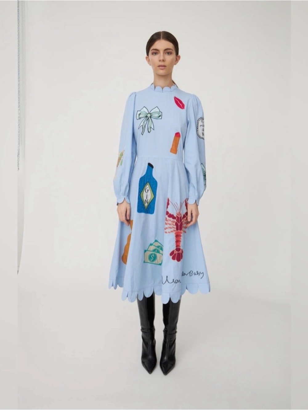 Stella nova embellished dress dust blue